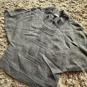 Gray Women's Knit Poncho